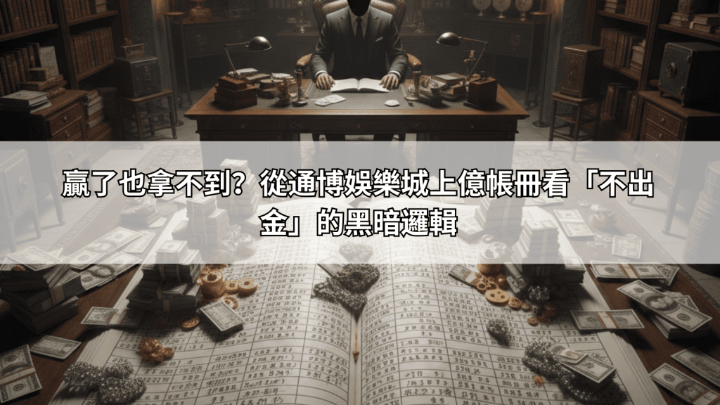 贏了也拿不到？從通博娛樂城上億帳冊看「不出金」的黑暗邏輯