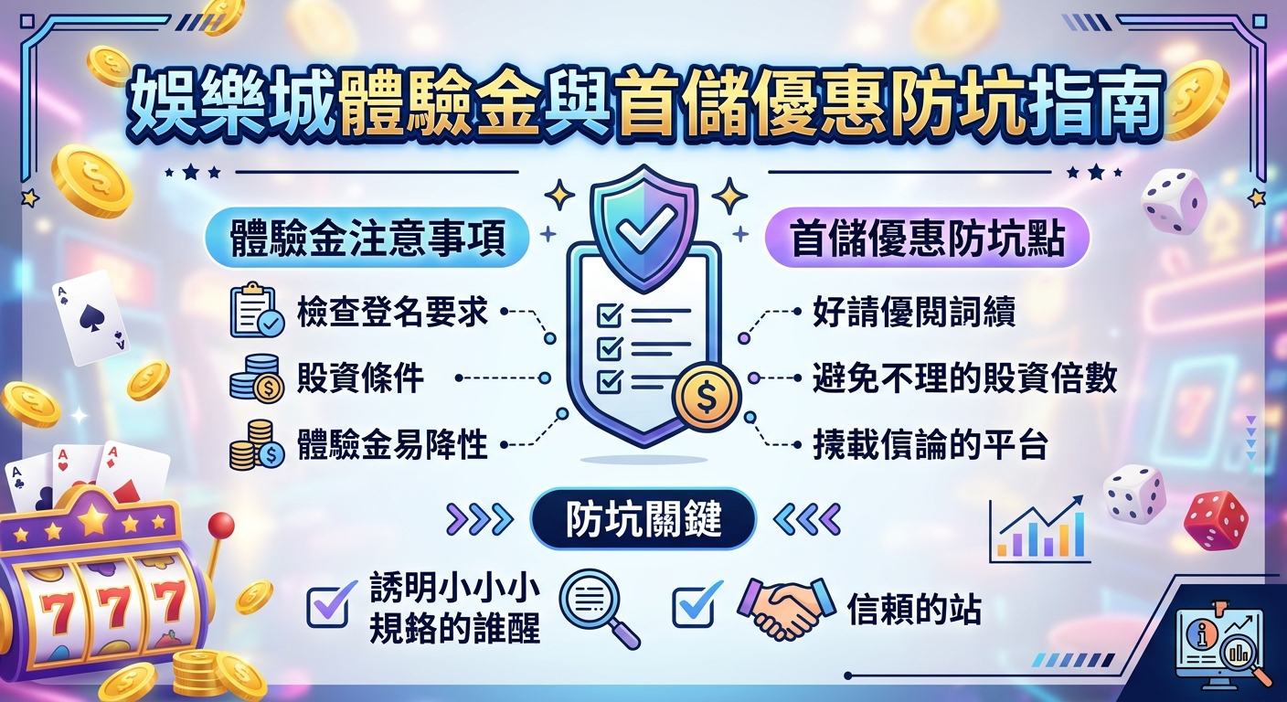 娛樂城體驗金與首儲優惠防坑指南
